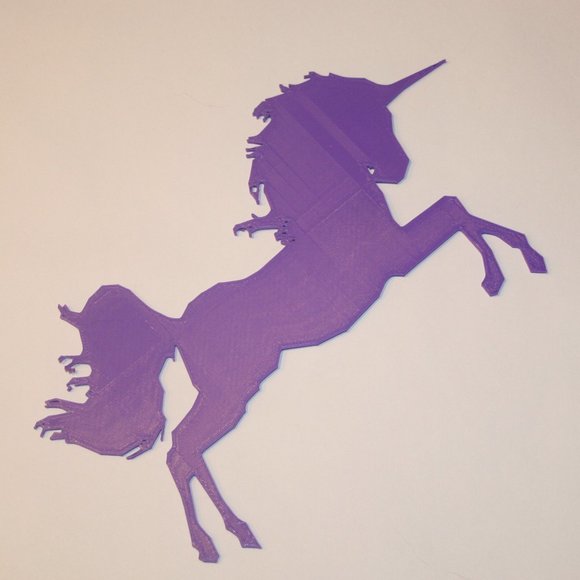 Unicorn 8 3/4"x5" Wall Decor 3D Printed Art Minimalist Line Silhouette Horse - Picture 4 of 6